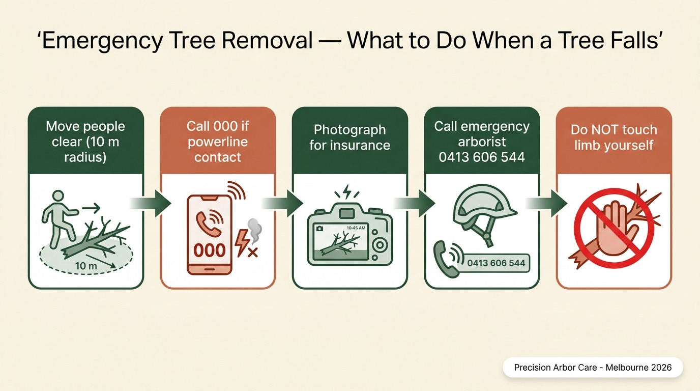 Emergency tree removal in Melbourne — 5 steps when a tree falls